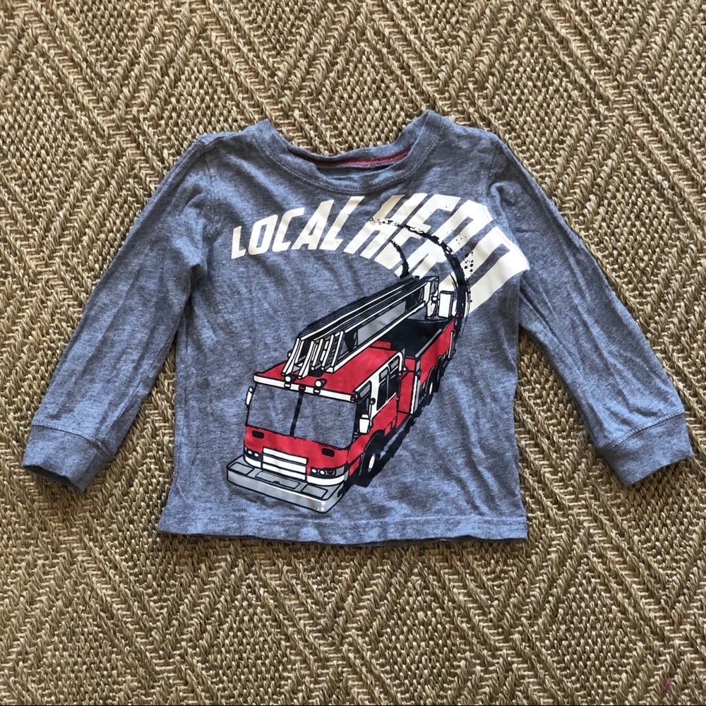 Carter's Fire Truck Grey Sleeved Shirt. 18 m
